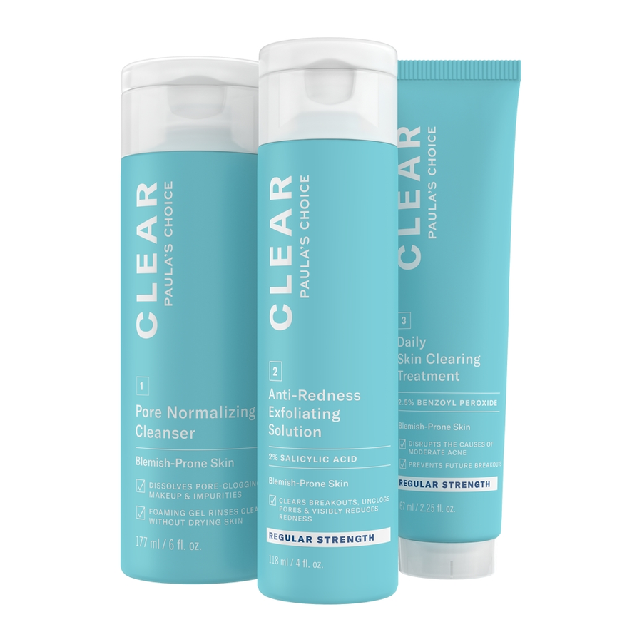 clear regular strength acne products kit