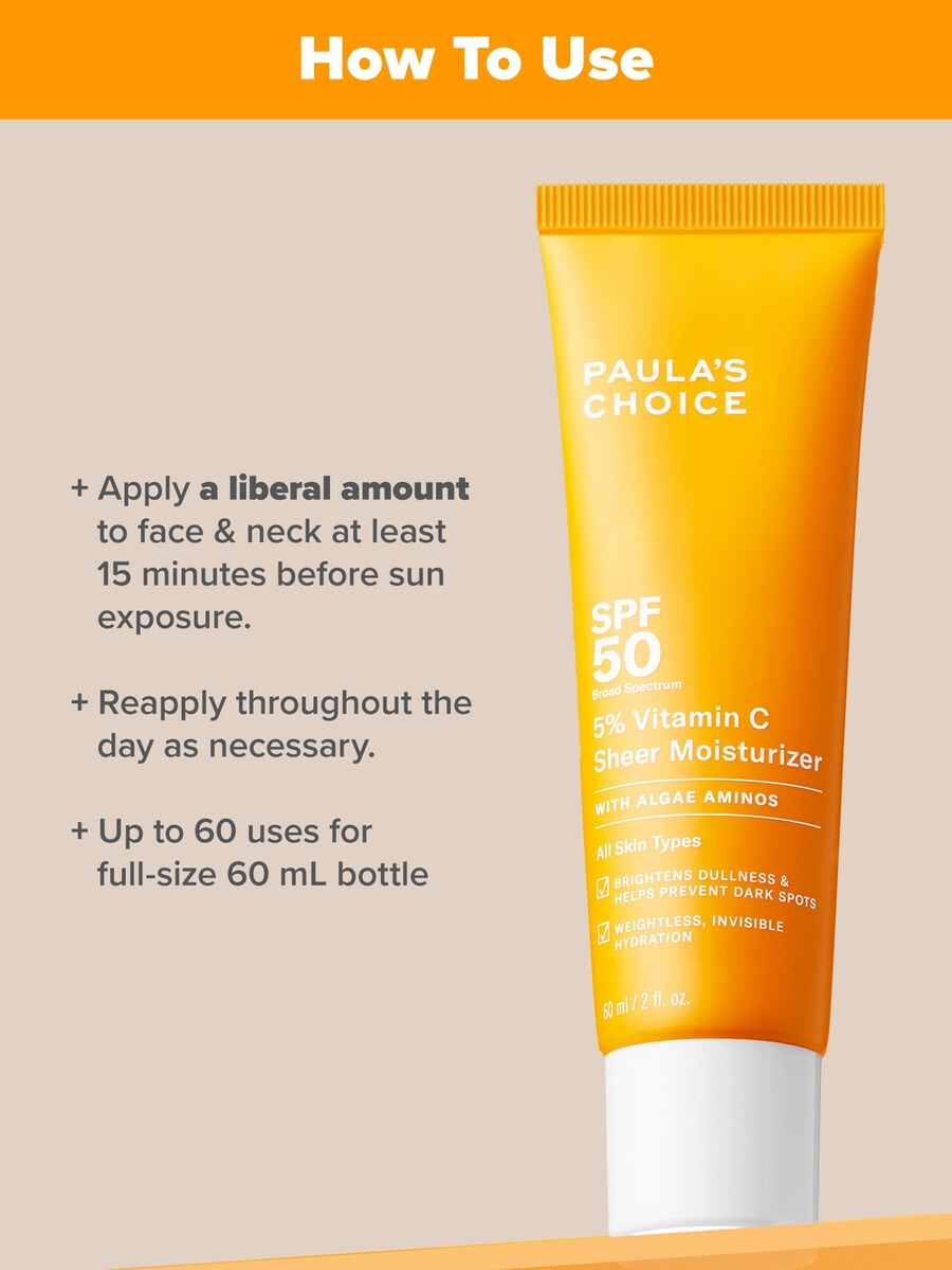 5 vitamin c gjennomsiktig fuktighetskrem spf 50